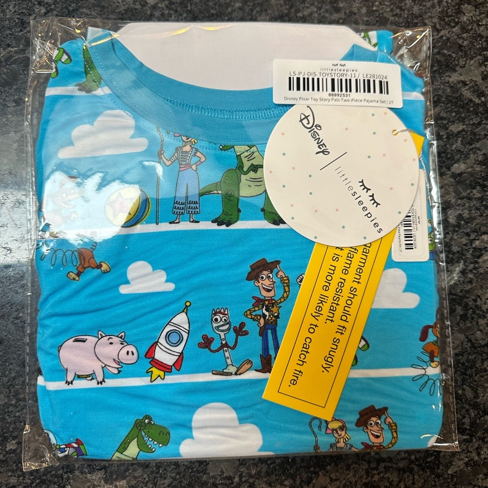 Little Sleepies Blue Toy Story Character Stripe Pajama Set